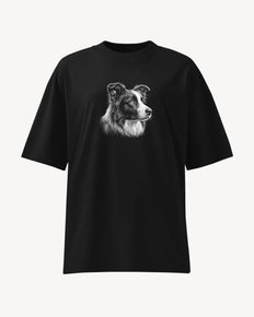 Border Collie Oversized High Neck T-Shirt